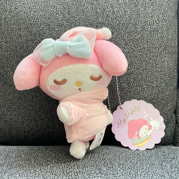 Sleeping My Melody Plush Keychain - Picture 1 of 9